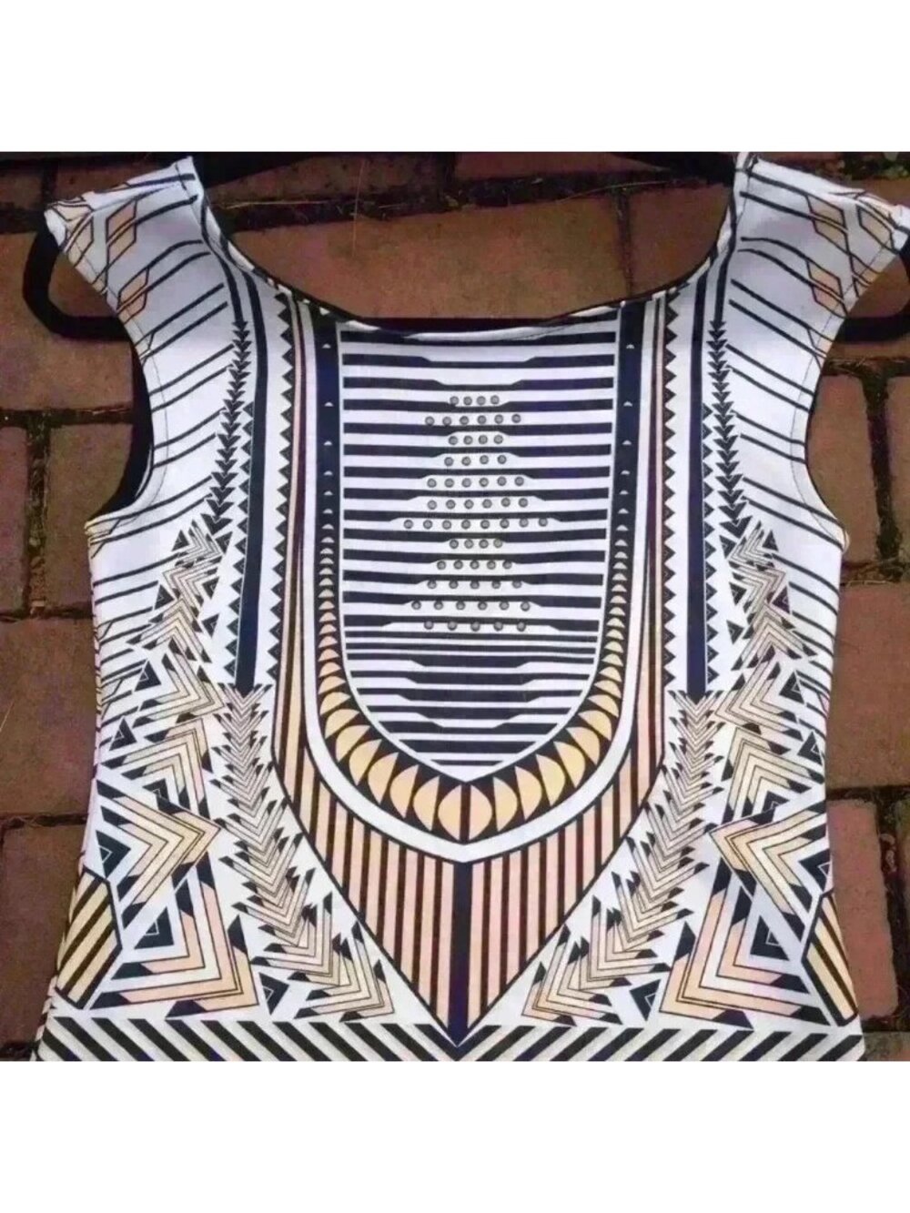 ๐โ Blue gold stud pattern design dress body on - Picture 4 of 13